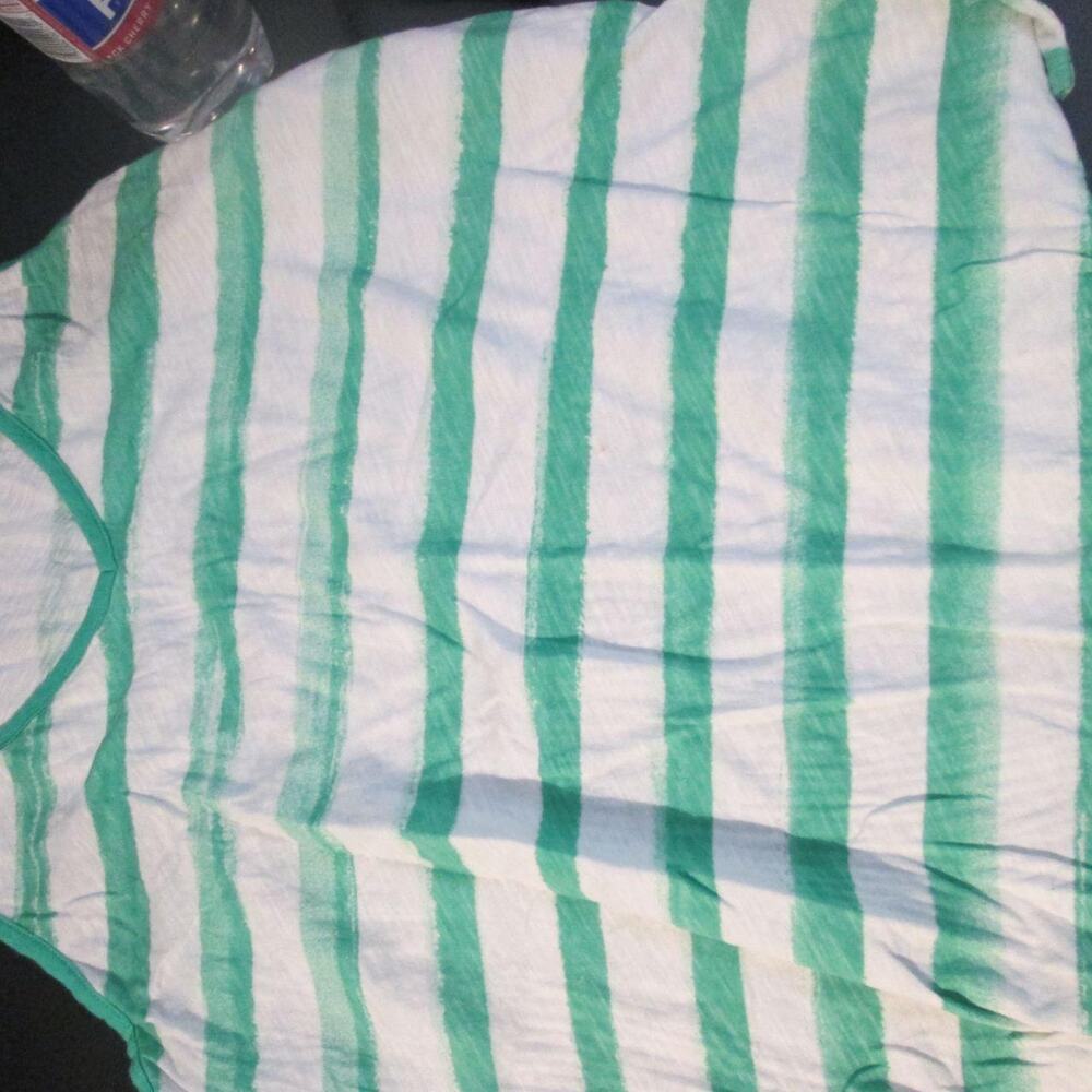 Juniors sz s green and white stripe tank by SOHO NY